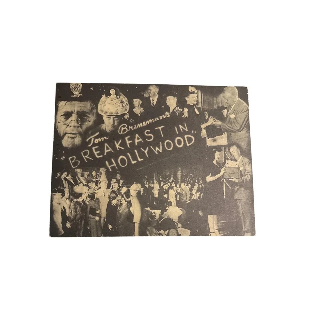 Breakfast in‎ Hollywood Souvenir Oversized Postcard Autograph Jack McElroy 1940s